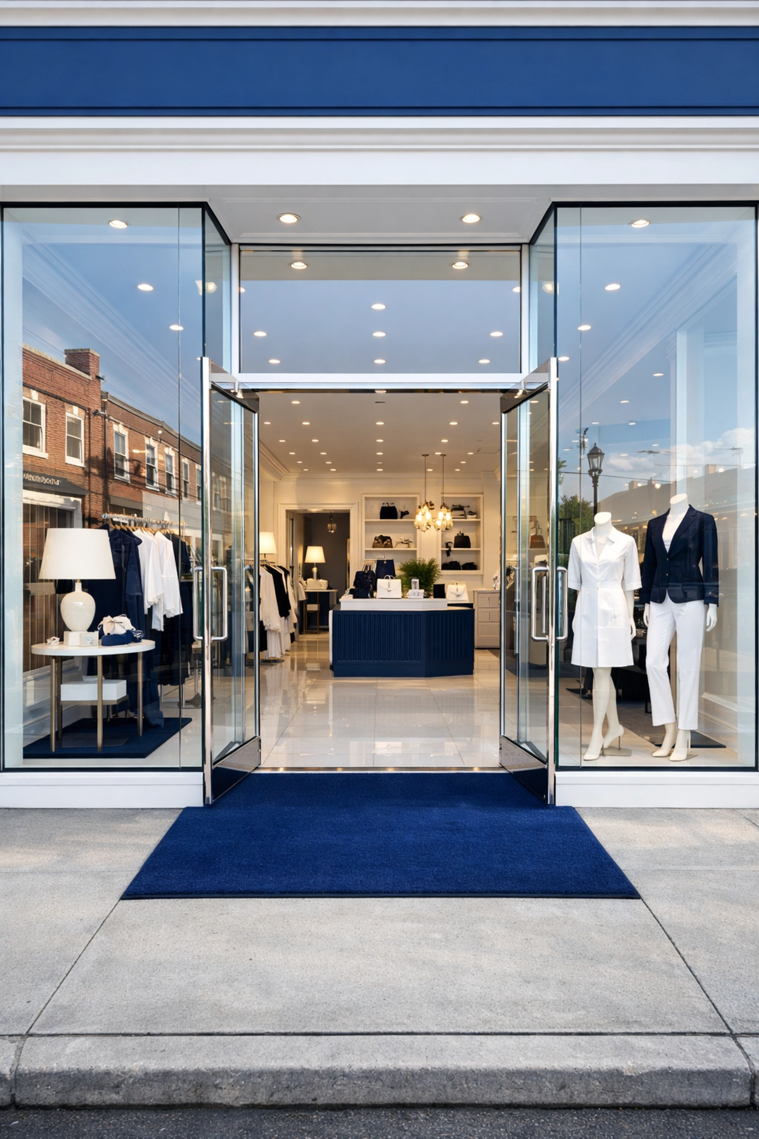 Clean retail storefront with streak-free windows and a tidy entrance in Massachusetts.
