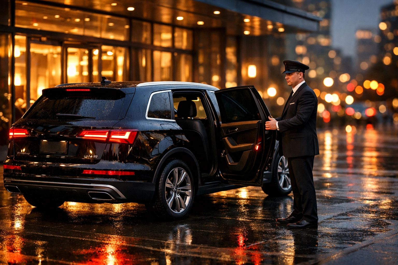 NEWSLETTER: The Executive Strategy for Super Bowl Branding and VIP Logistics Premium chauffeur service and luxury SUV for VIP corporate travel at upscale hotel