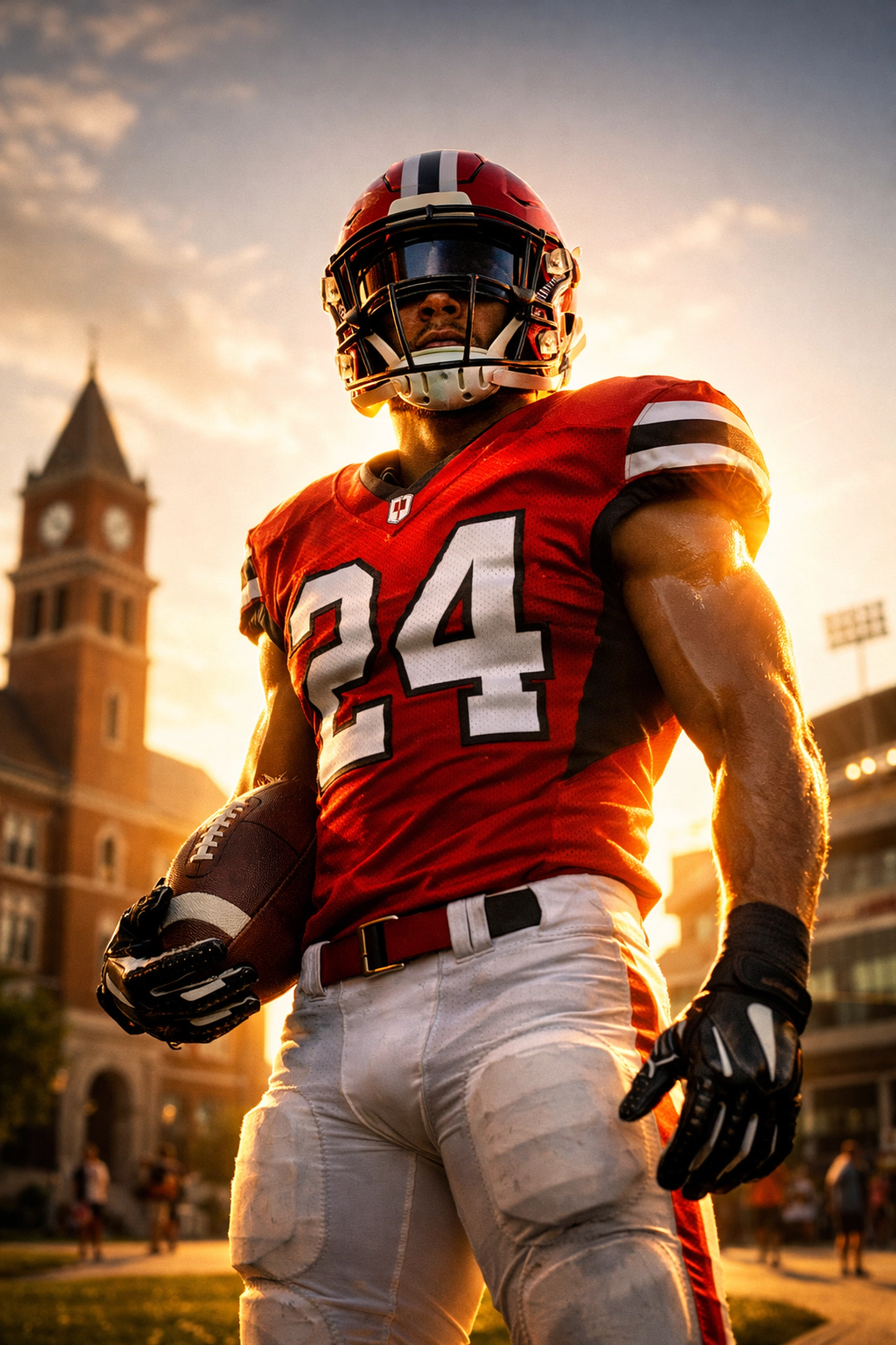 An athlete in gear on a college campus, illustrating the effectiveness of NIL brand ambassador programs.