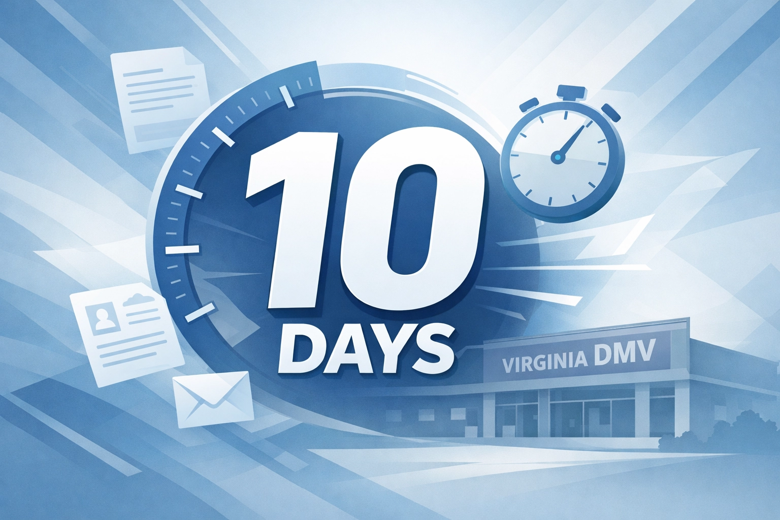 10-day deadline calendar for Virginia DMV hearing after DUI arrest