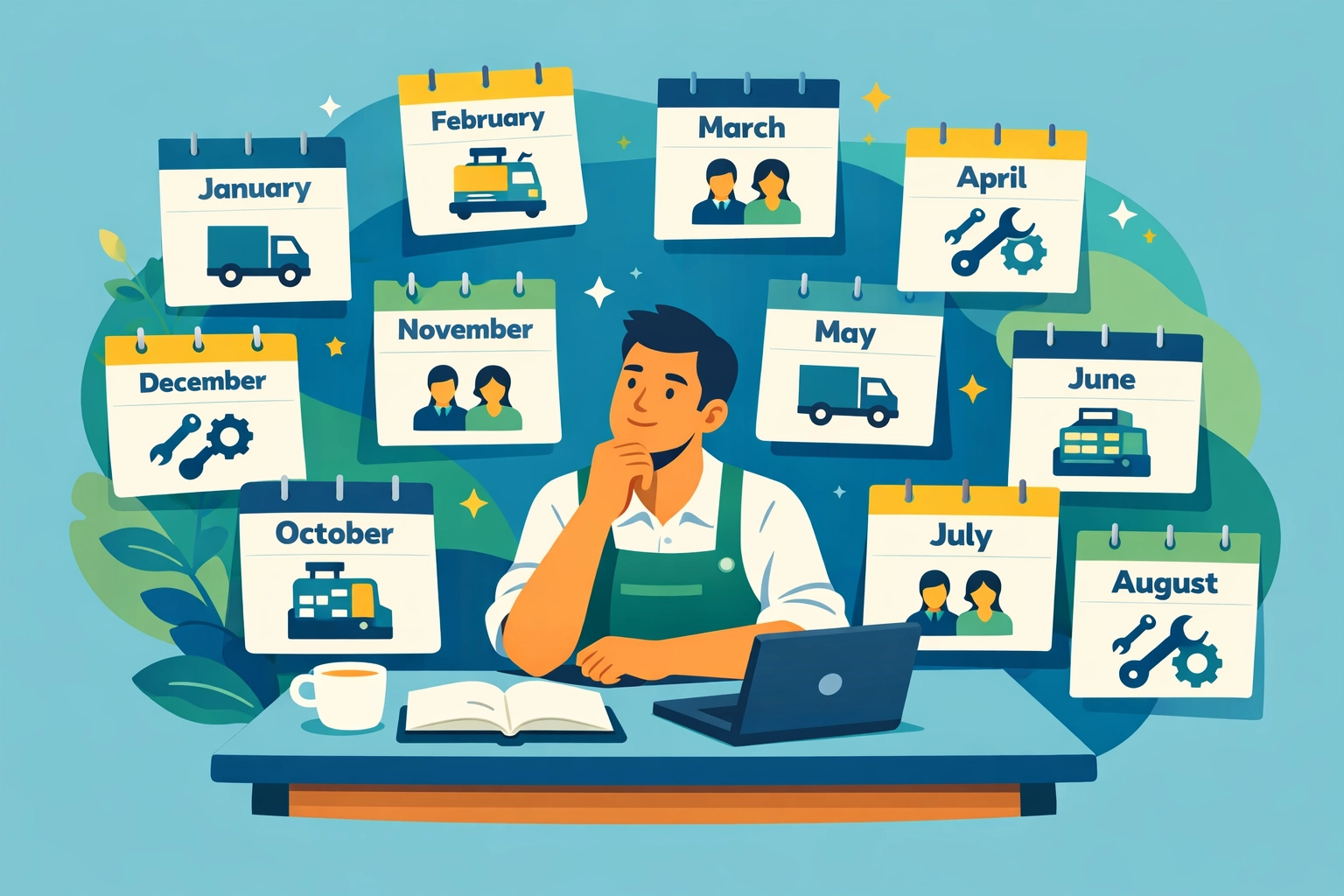 Small business owner planning year-round tax strategy with business growth decisions