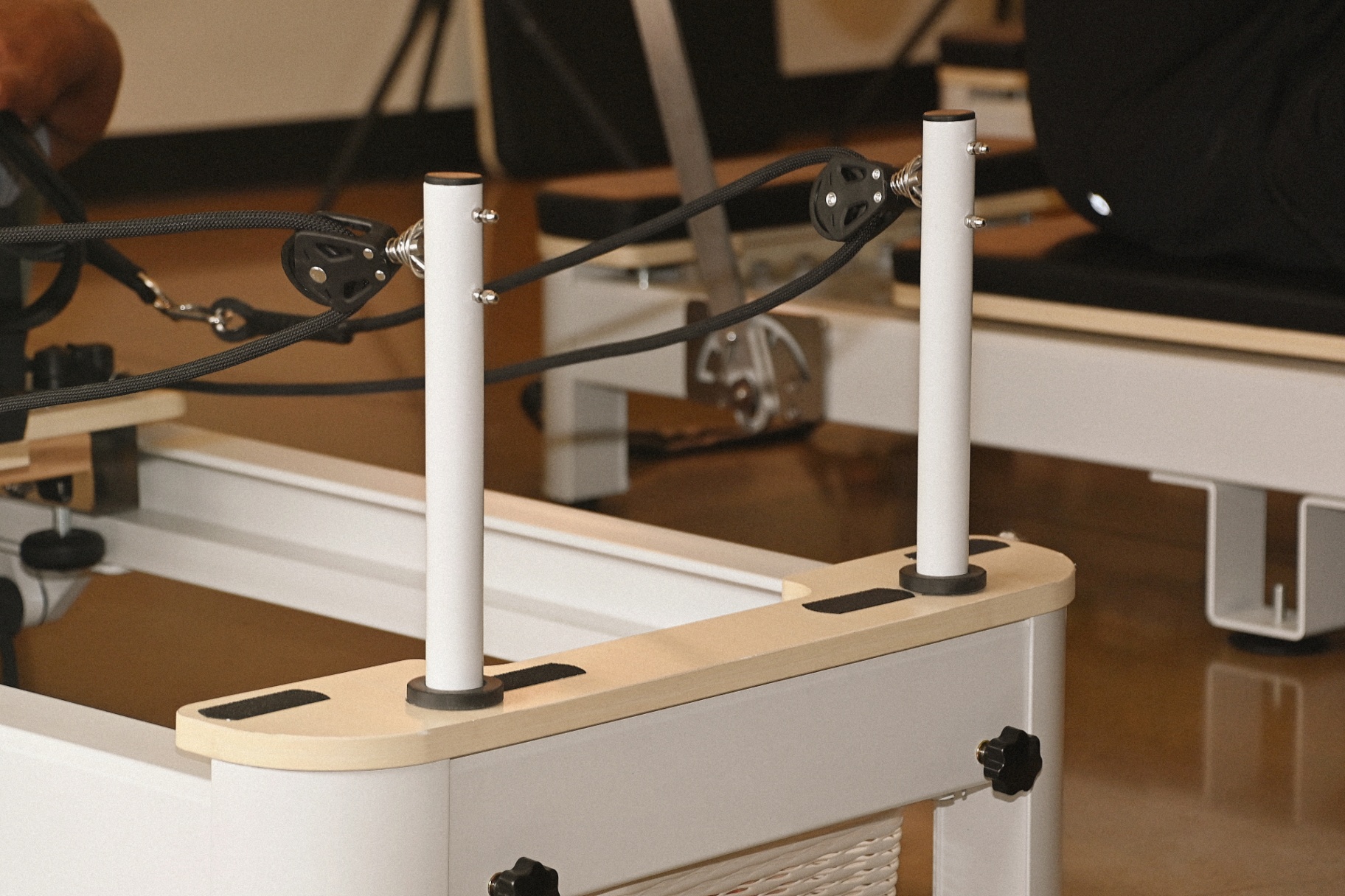 Close-up of the reformer equipment at Teaser 2 Studio