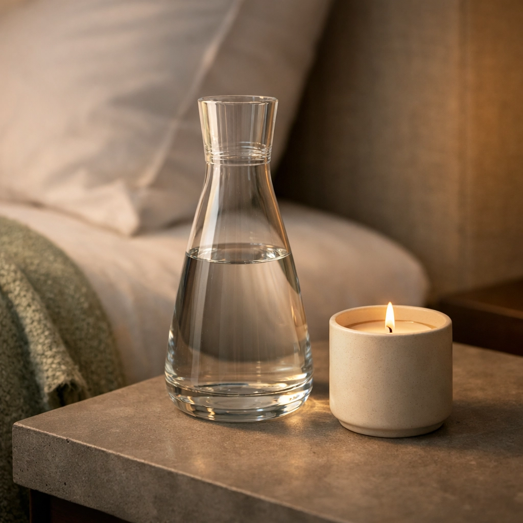 Luxury hotel room bedside with personalized amenities and high-end decor reflecting bespoke guest experiences.