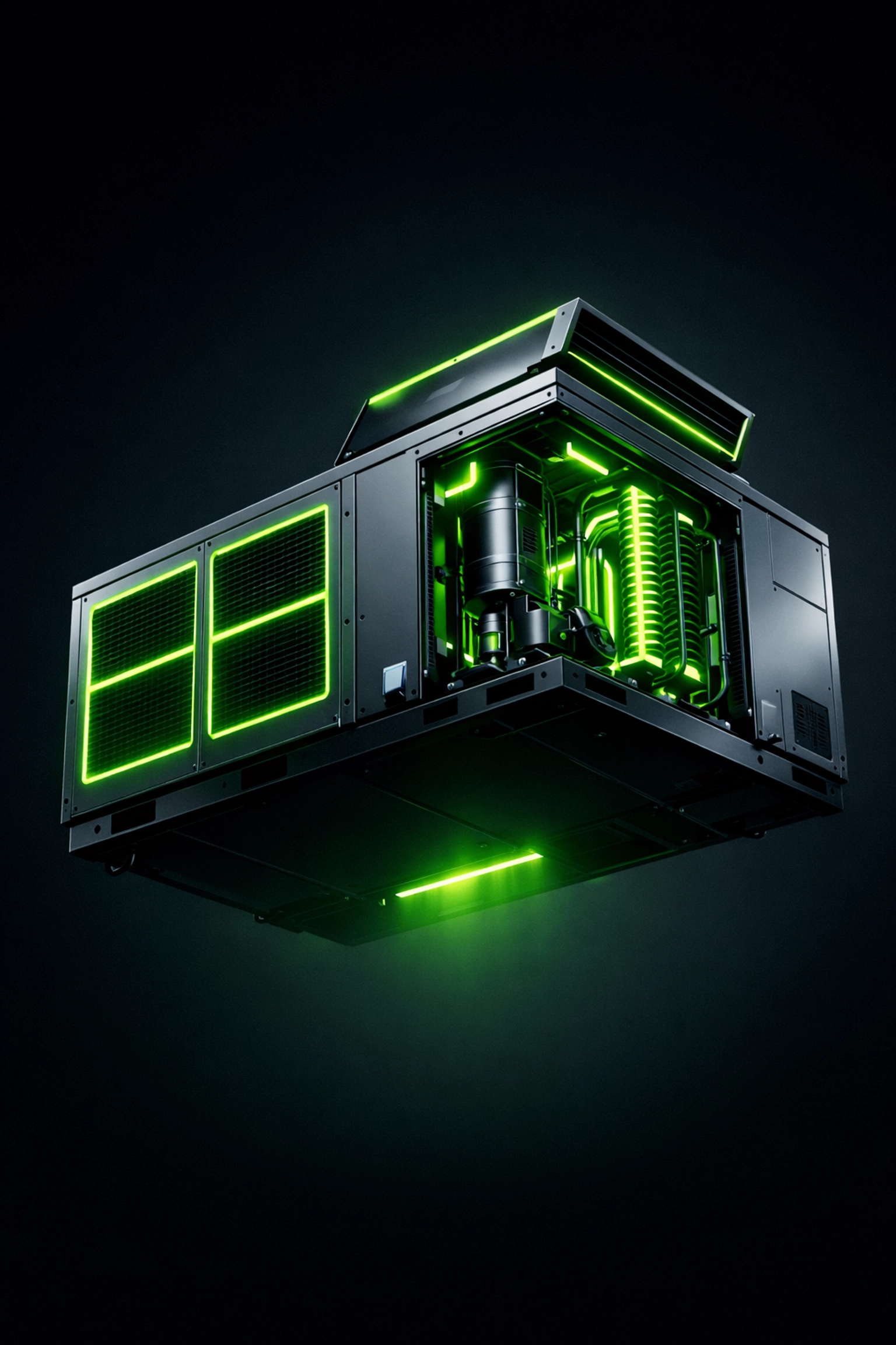 Modern rooftop HVAC unit highlighting high-visibility San Diego directory listing for lease.