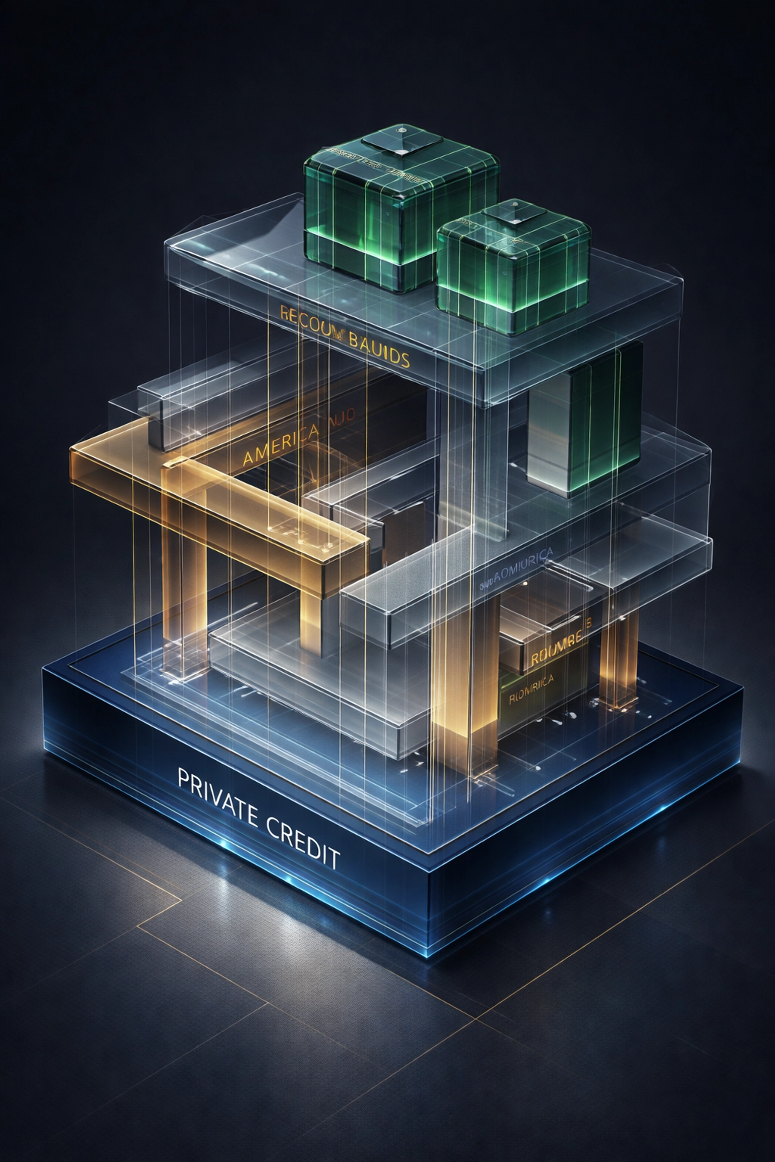 Illustration of building a diversified private equity portfolio with private credit, geographic, and secondary fund layers.