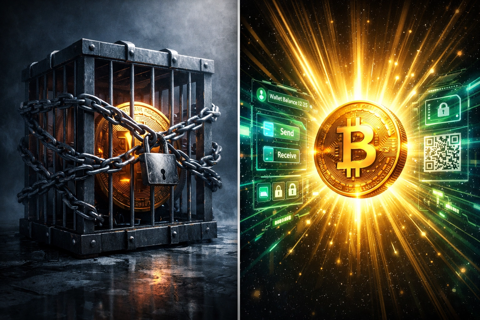 Custodial crypto payment processor holding funds vs self-custody wallet with direct control