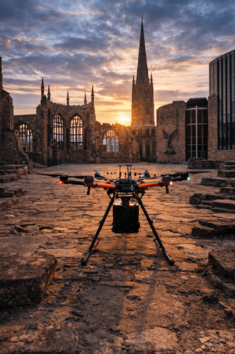Professional-Grade Ash Scattering Drone at Coventry Cathedral
