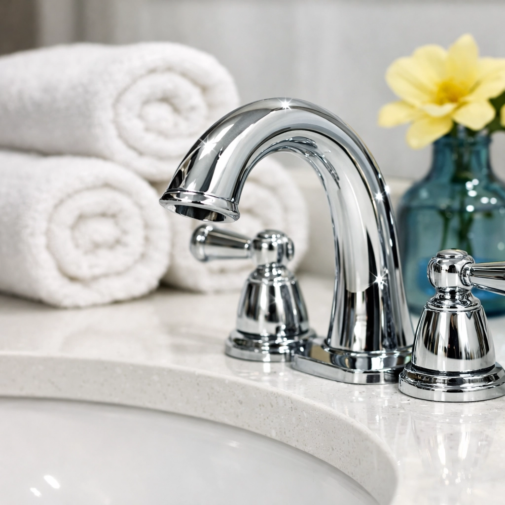Detailed luxury bathroom sanitation in a Sudbury residence with Ninja-Level Clean Home quality.