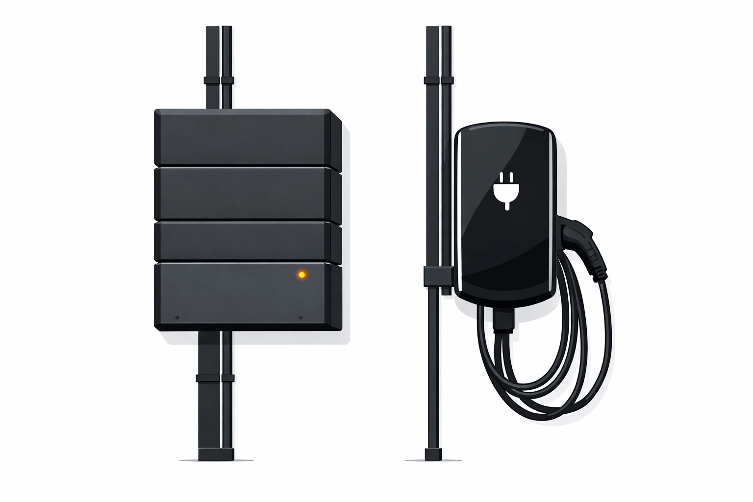 Kombination aus PV-Stromspeicher und Wallbox für effiziente Eigenenergienutzung.