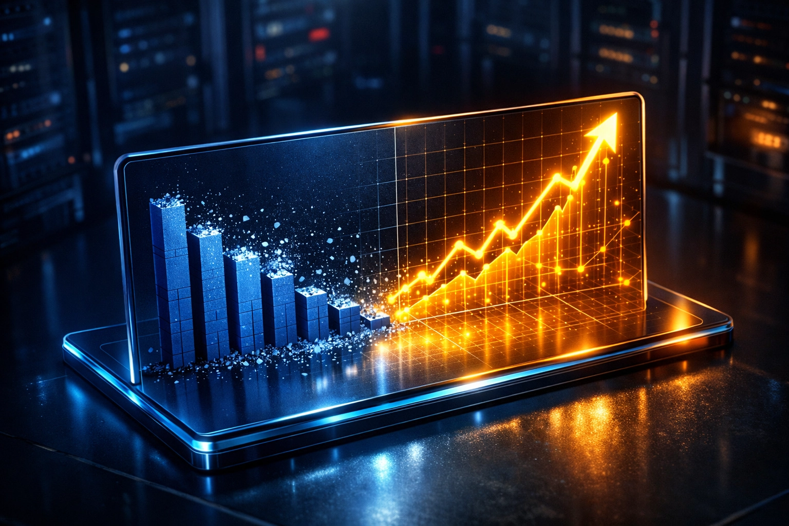 Chart comparing traditional search ranking decline vs high-intent AI conversion growth in 2026.