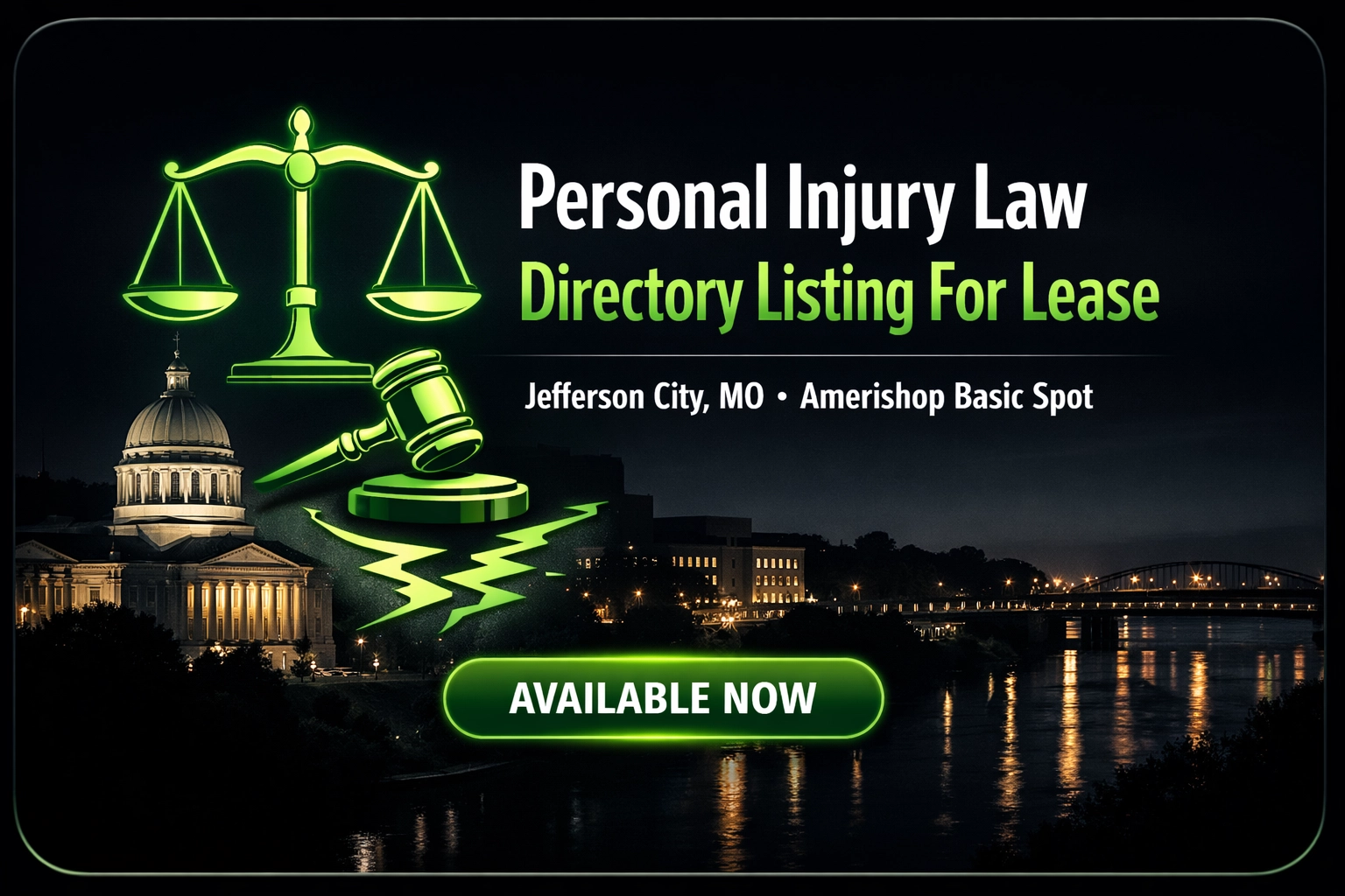 [HERO] Personal Injury Law Directory Listing For Lease: Jefferson City, MO - Amerishop Basic Spot