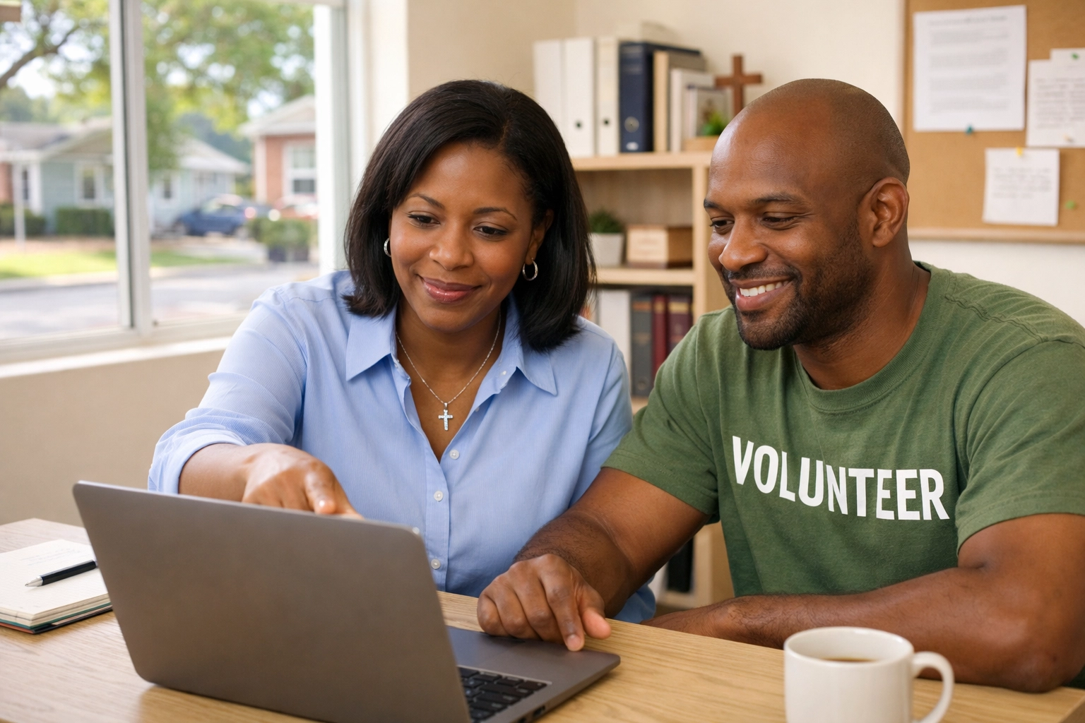 Church leaders using an all-in-one digital platform to simplify outreach management.