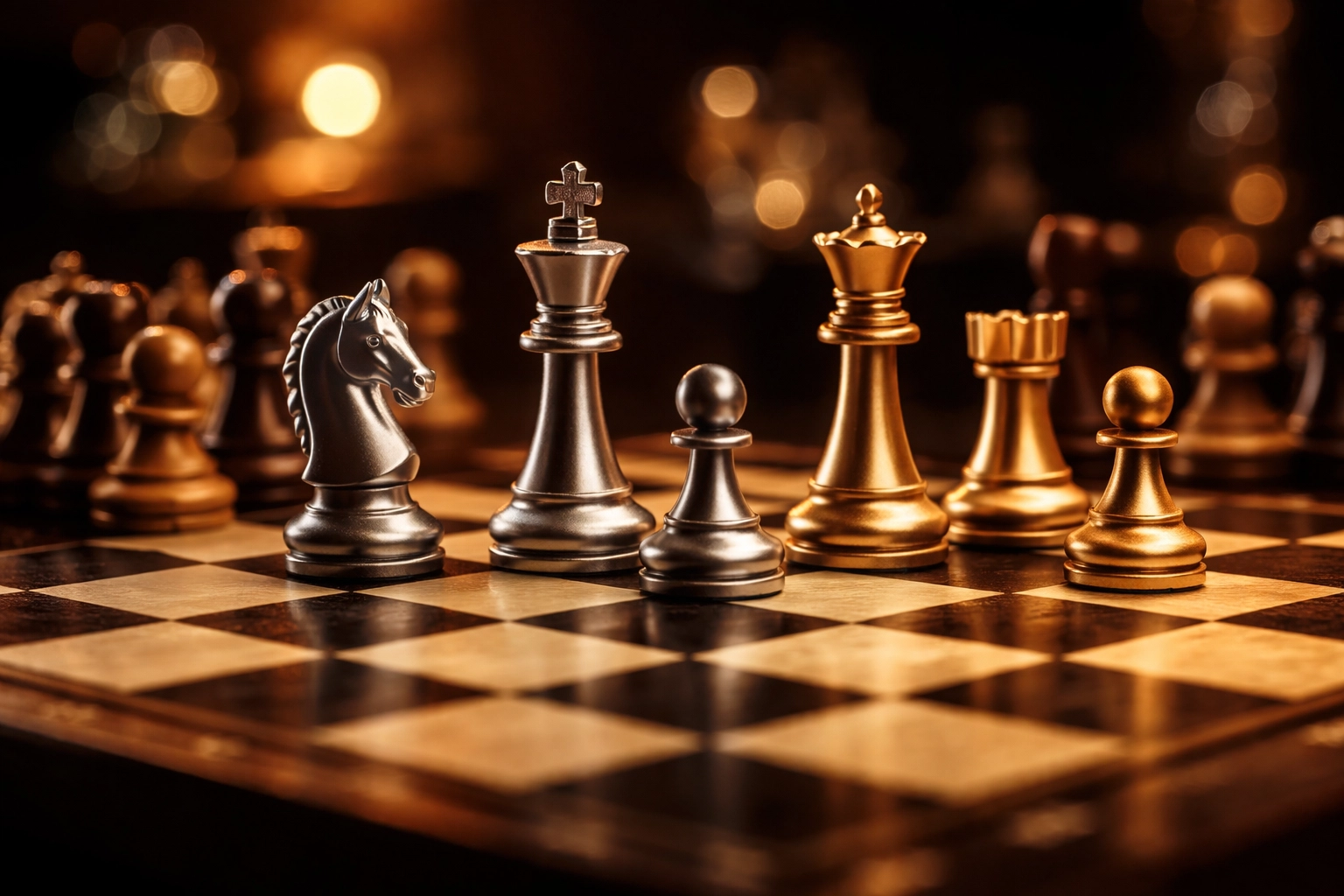 Selective chess pieces representing strategic investment diversification in high-net-worth portfolios.