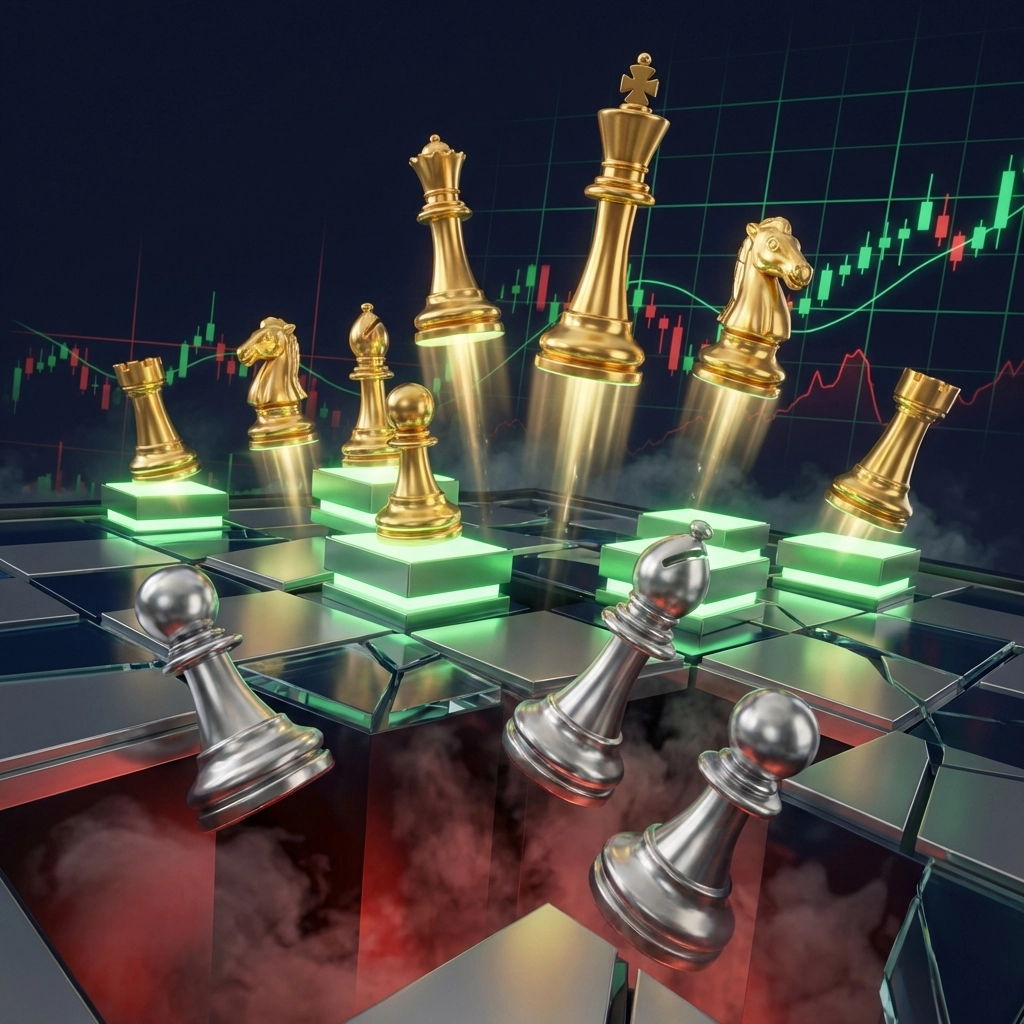 Financial chessboard showing hedge fund long and short positions, symbolizing equity long/short strategies in 2026