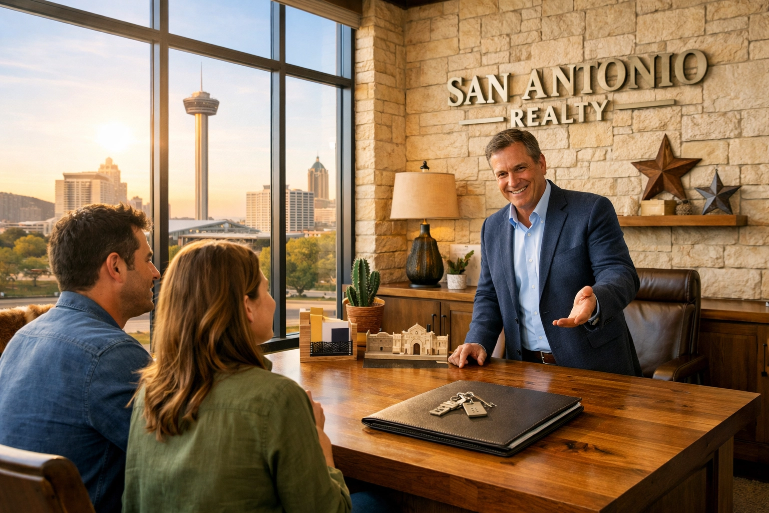 Real estate professional in San Antonio helping a buyer negotiate closing costs.