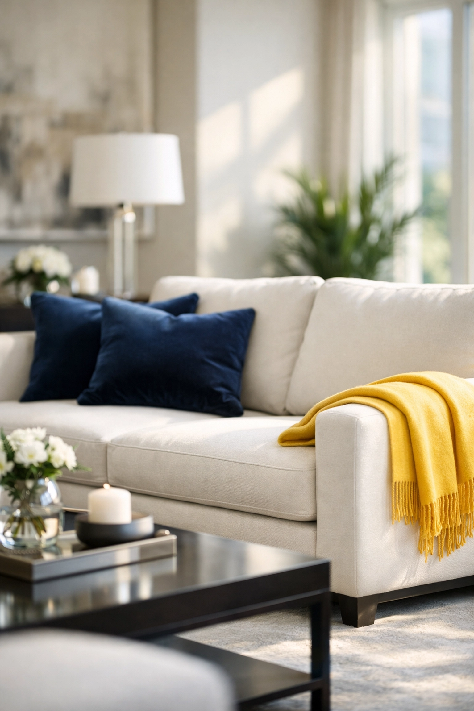 A peaceful and dust-free luxury living room in Lowell maintained by professional maid services.