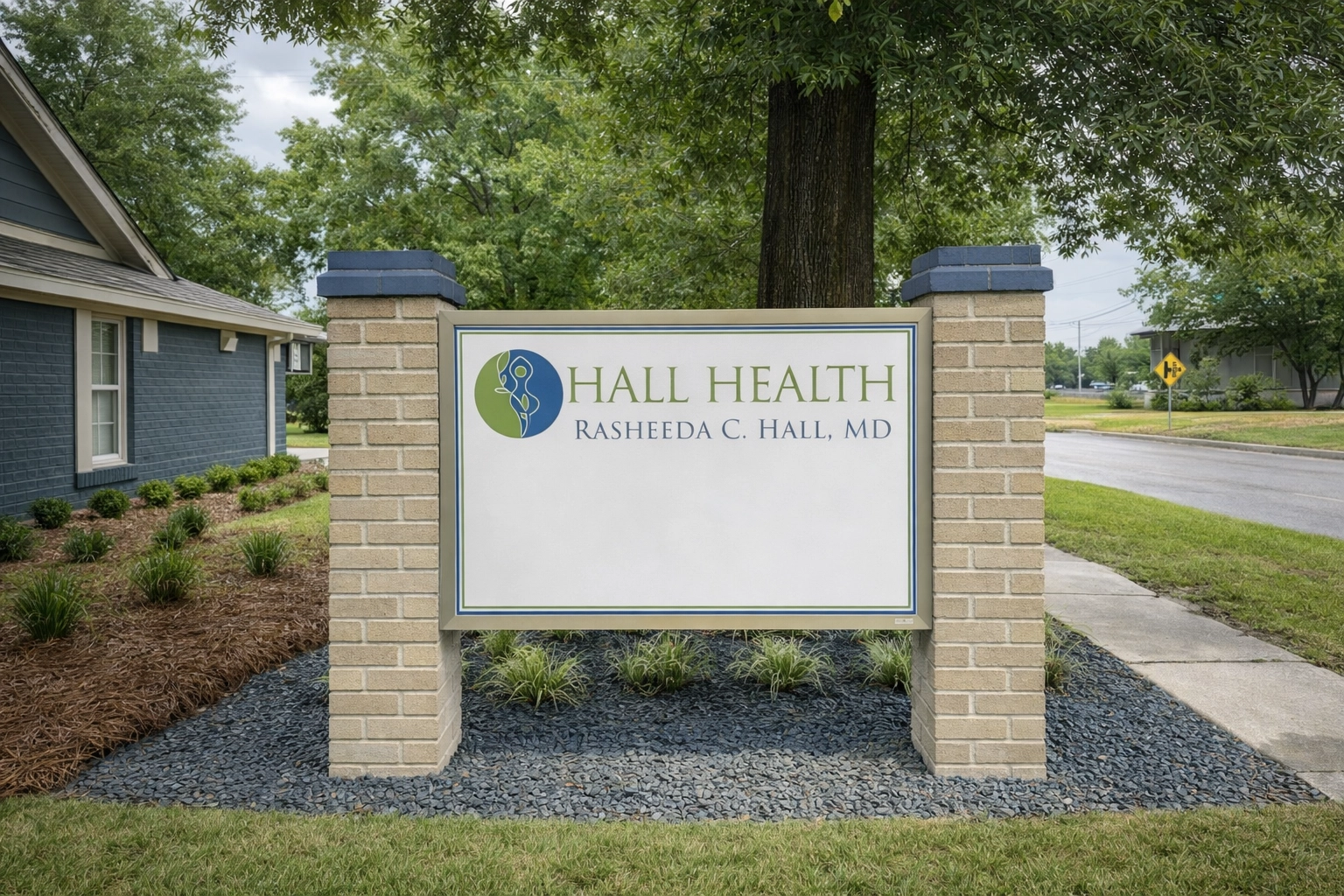 Hall Health outdoor sign