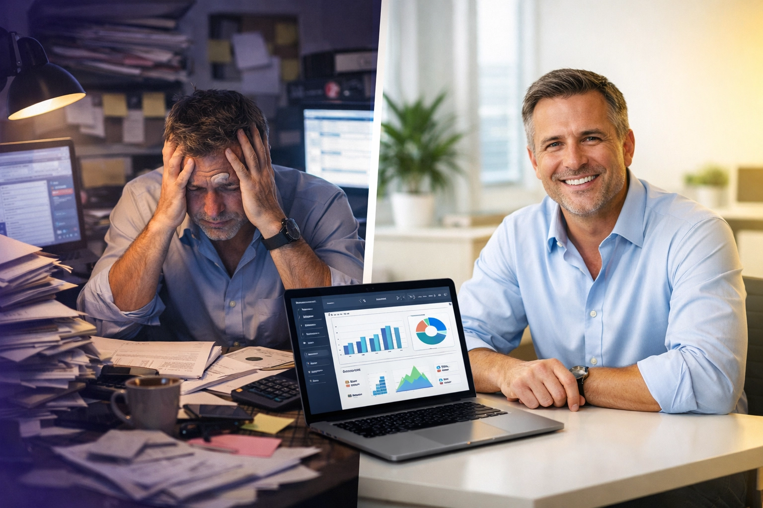 Comparison of chaotic in-house marketing versus streamlined outsourced growth team