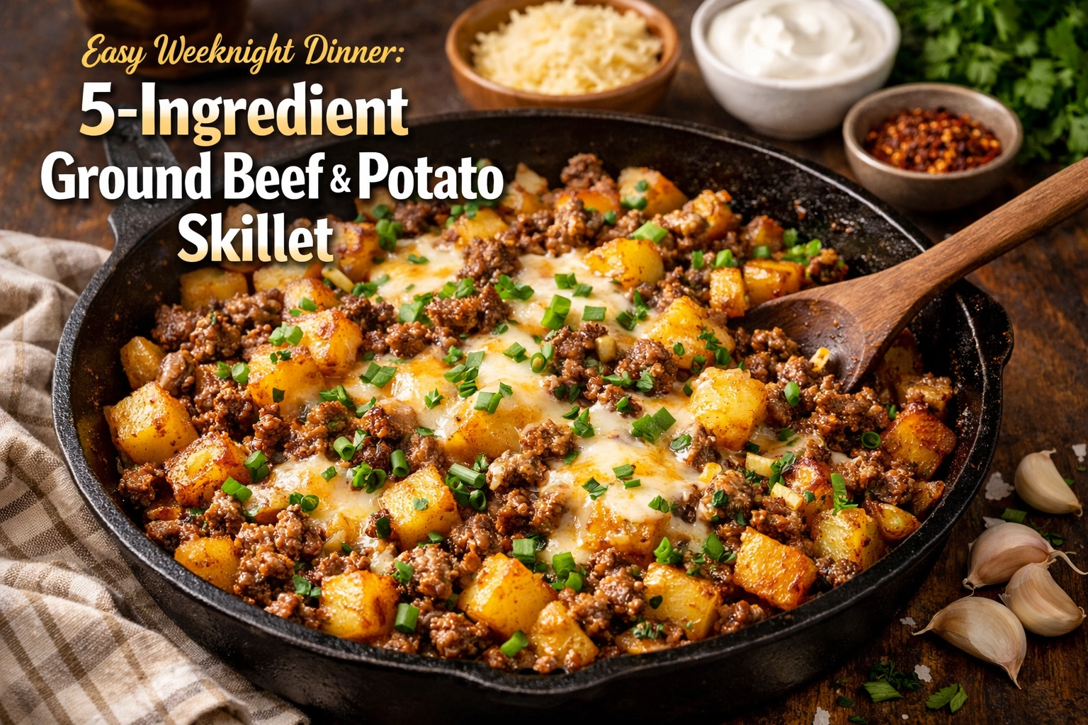 Easy Weeknight Dinner: 5-Ingredient Ground Beef & Potato Skillet