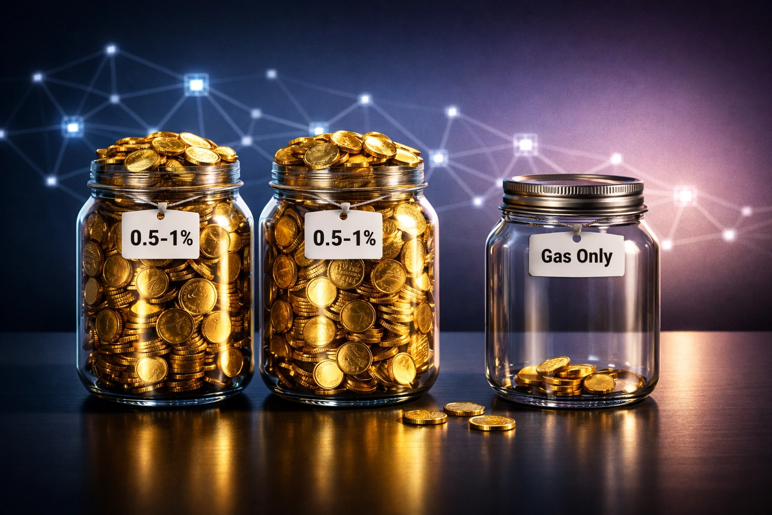 Crypto payment fee comparison showing gas-only costs versus traditional percentage-based merchant fees