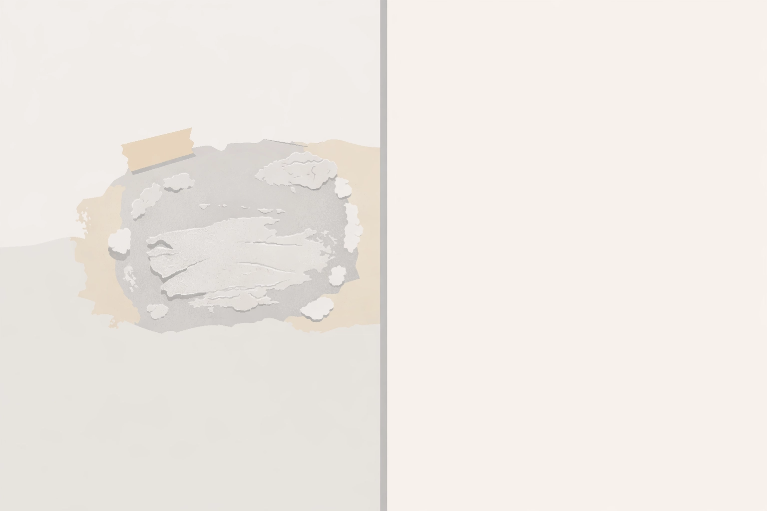 Comparison of DIY drywall repair with visible patches versus smooth professional drywall finish