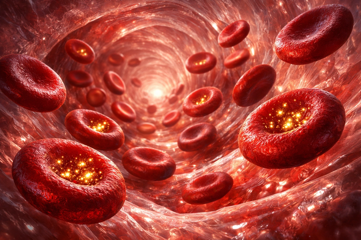 Microscopic view of red blood cells showing intracellular magnesium levels for accurate RBC testing.