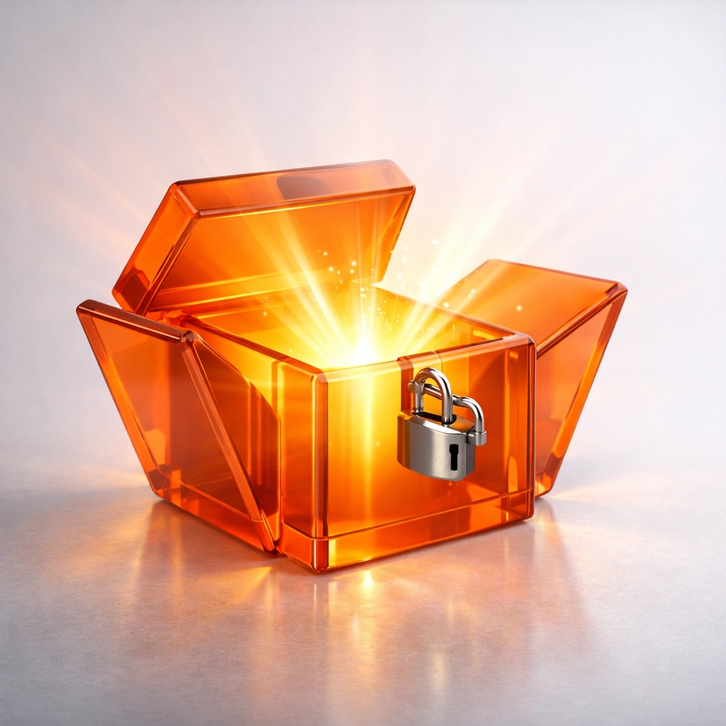 Glowing orange prism symbolizing clarity in salary disclosure and breaking the corporate pay smokescreen.