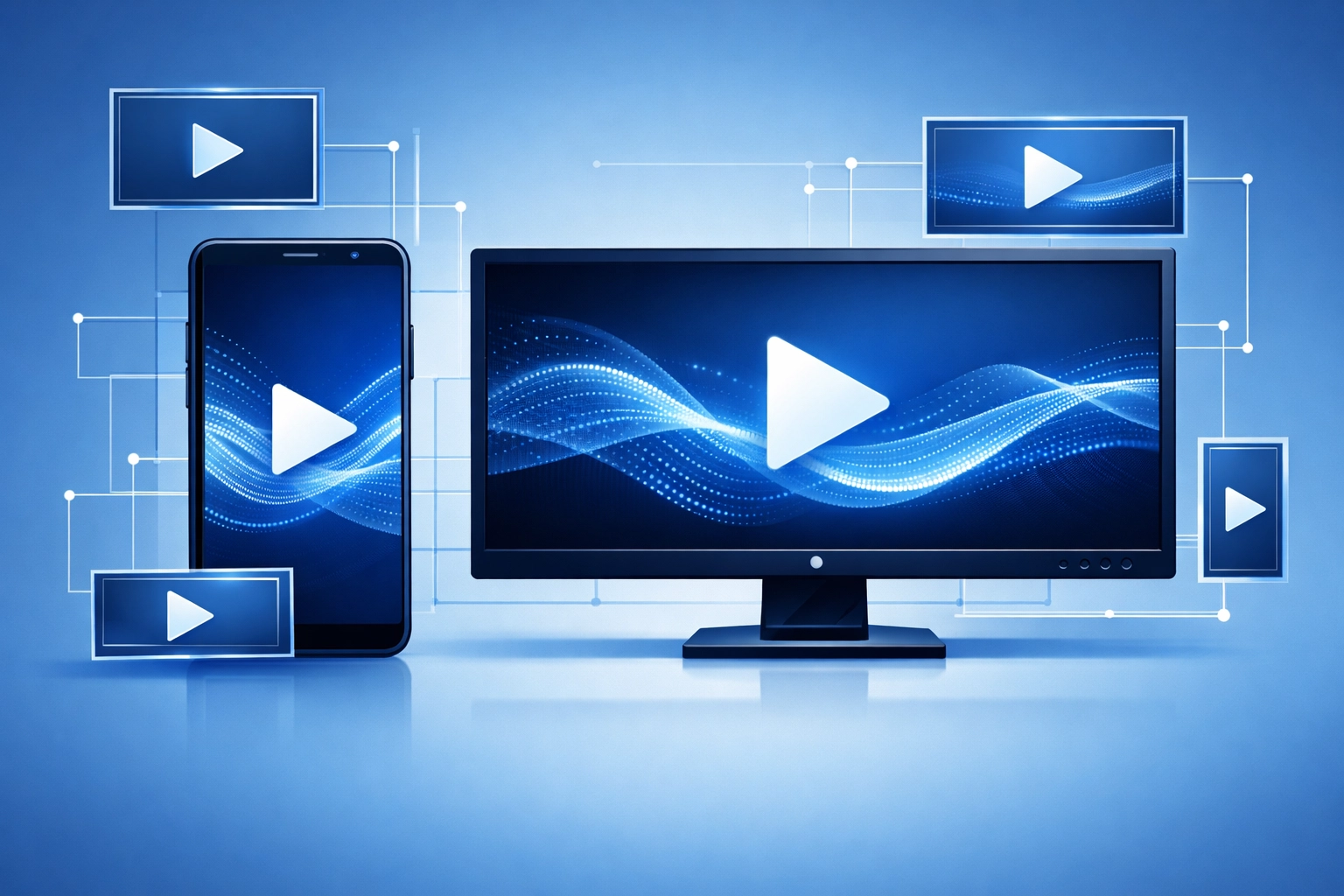 Graphic showing vertical and horizontal video formats for YouTube Shorts and mobile-friendly Google Ads