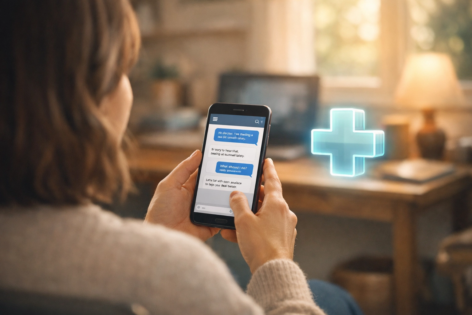 Secure medical messaging on a smartphone for private consultations regarding erectile dysfunction online.