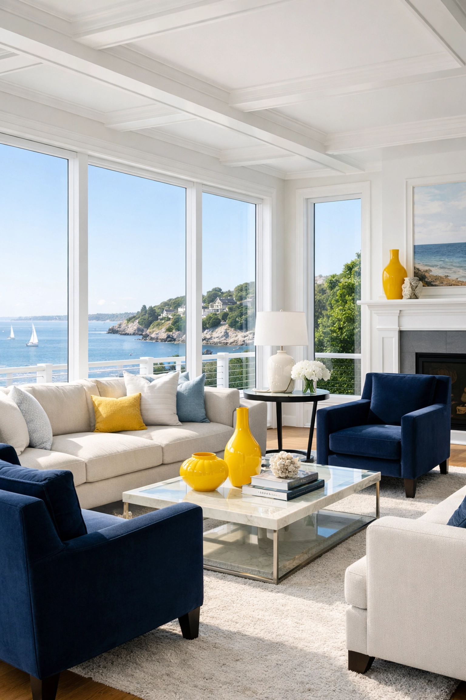 Sunlight filling a clean Marblehead living room after a professional deep cleaning service for a healthy home.