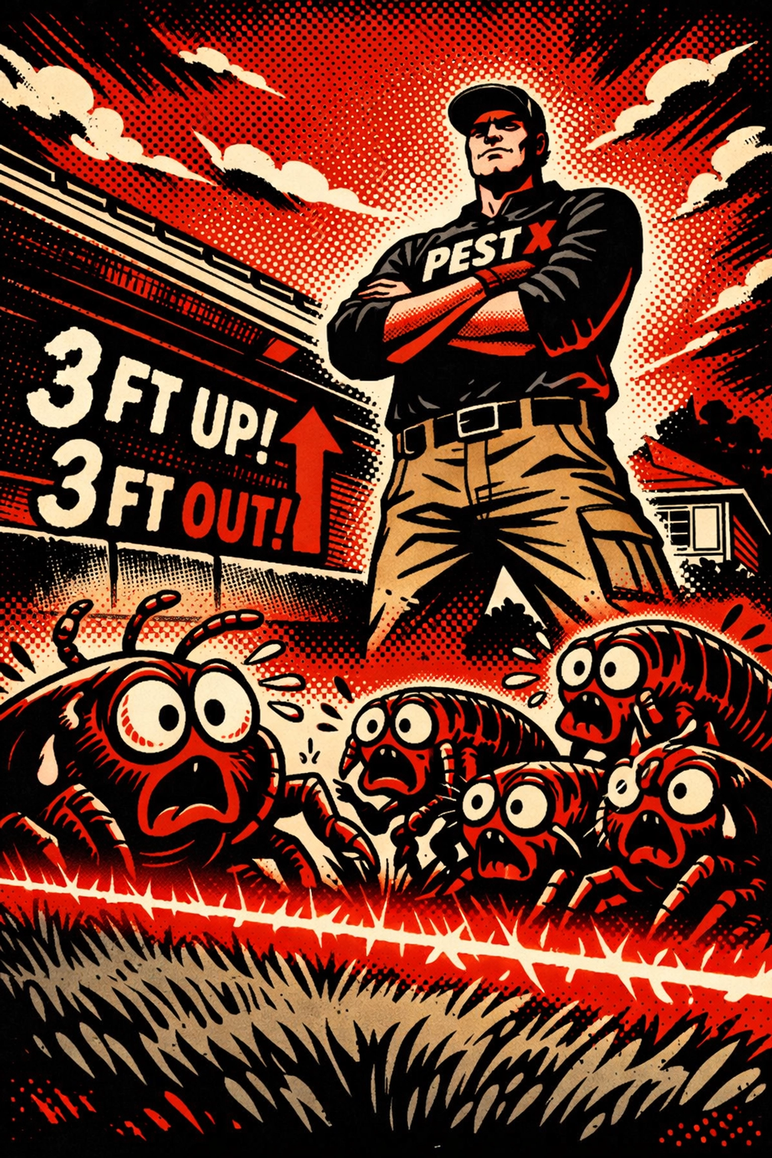 Pest X technician creating a barrier defense against ticks and fleas with pest control in Walker County, AL.