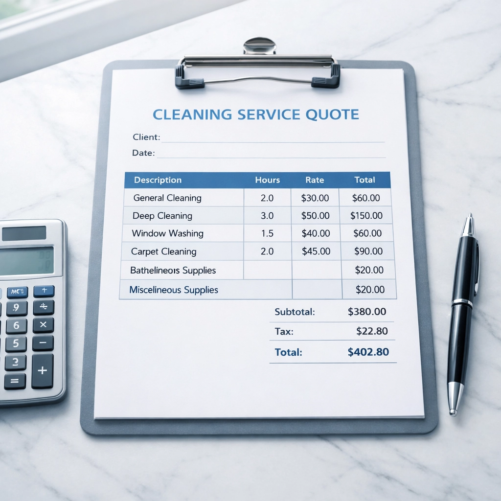 Transparent flat-rate pricing quote for house cleaning services in Macomb IL