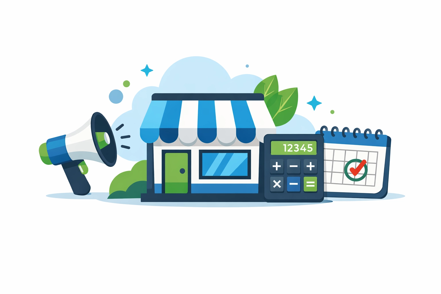 Small business storefront and financial tools representing expert tax planning by a concierge tax pro.