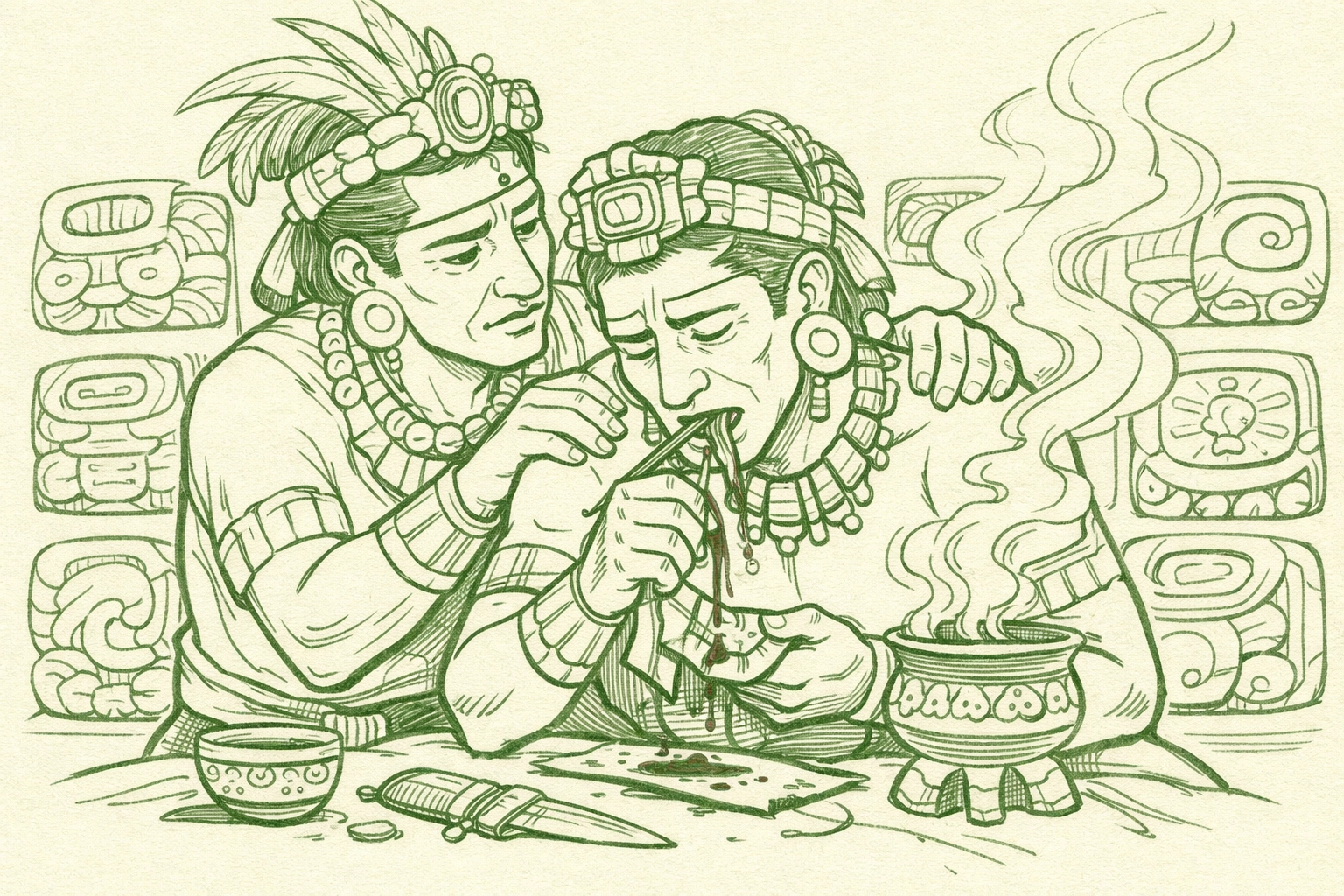 Mayan men in sacred bloodletting ritual - gay historical fiction with cultural authenticity