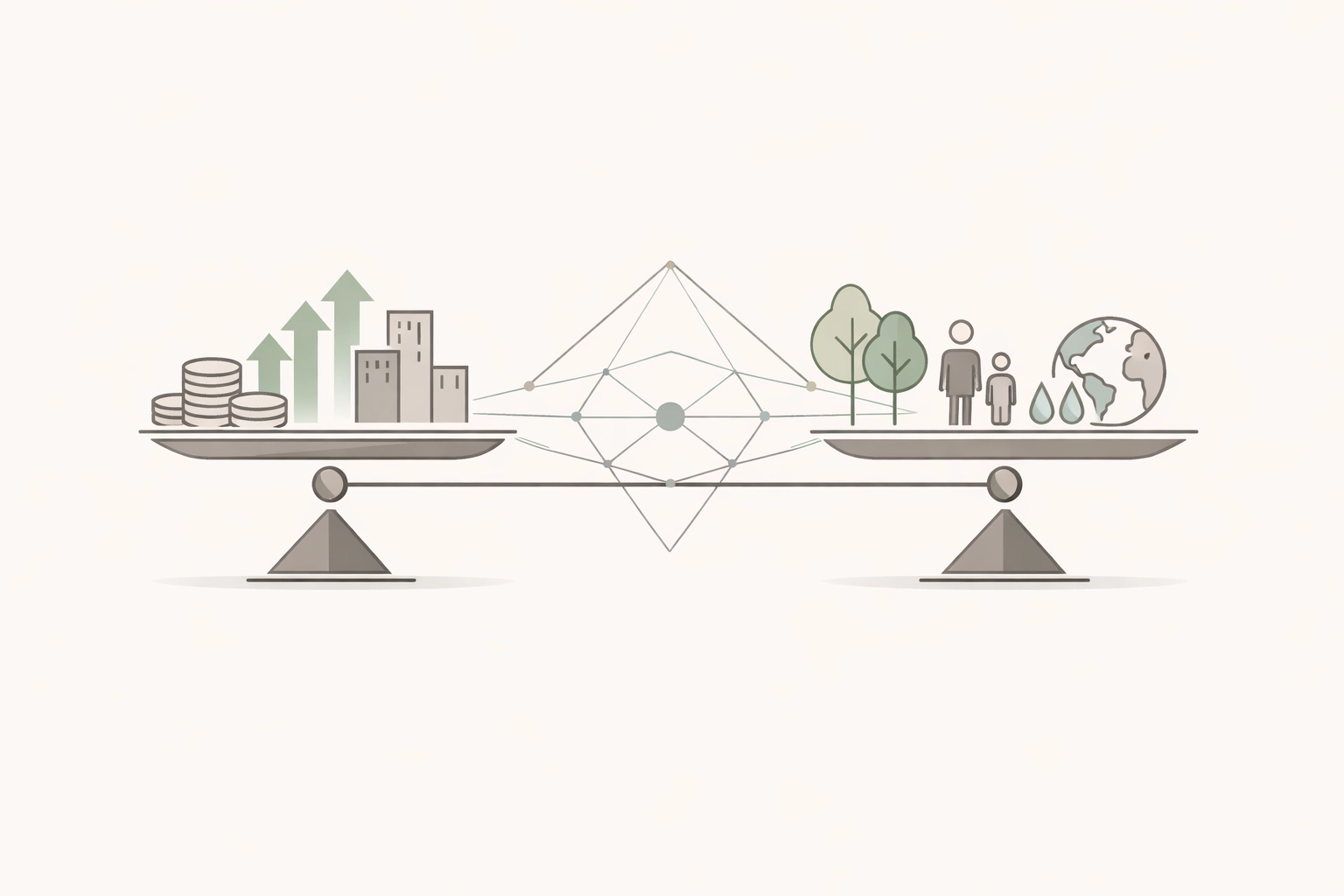 Double materiality concept balancing financial impact and environmental social outcomes