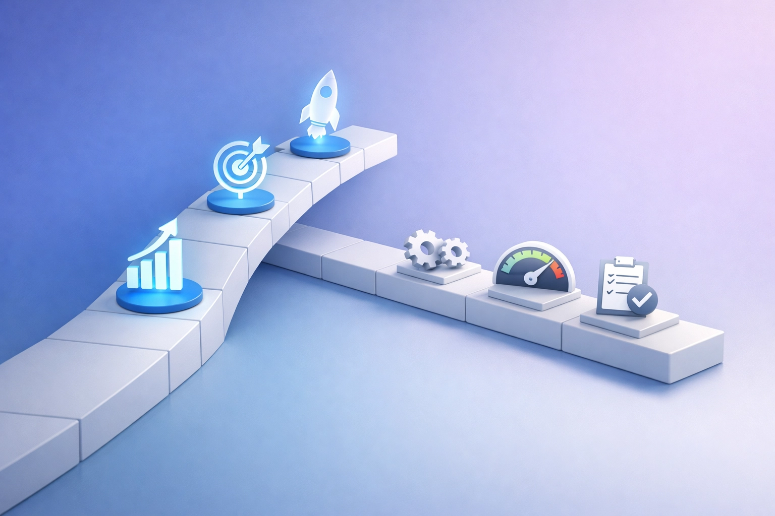 Two diverging paths showing rehab facility expansion versus optimization strategy decision-making