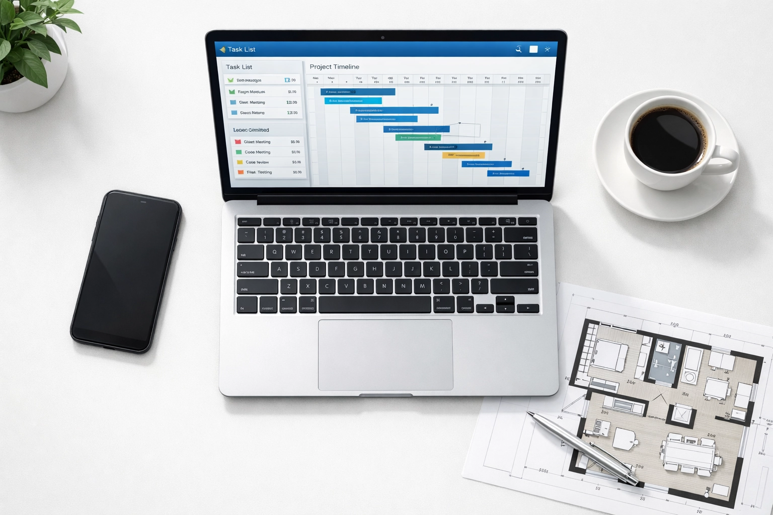 Property management workflow dashboard showing apartment turnover scheduling and tasks