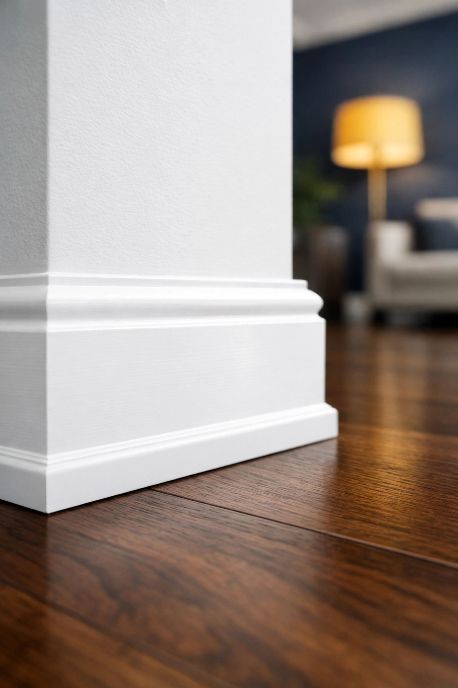 Pristine baseboards and floors showing the detail required for move-out cleaning Worcester.