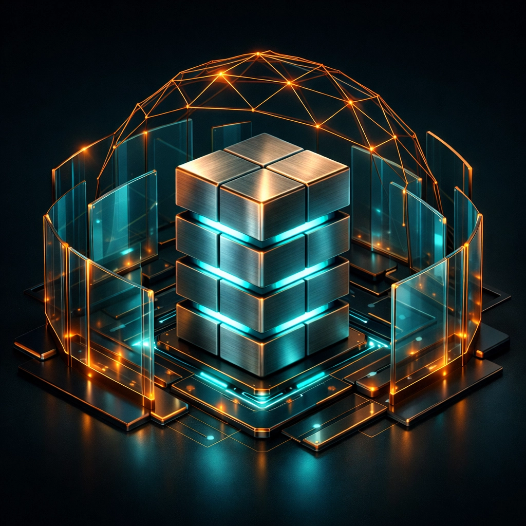 Secure WordPress system architecture showing protected plugins and website integrity.