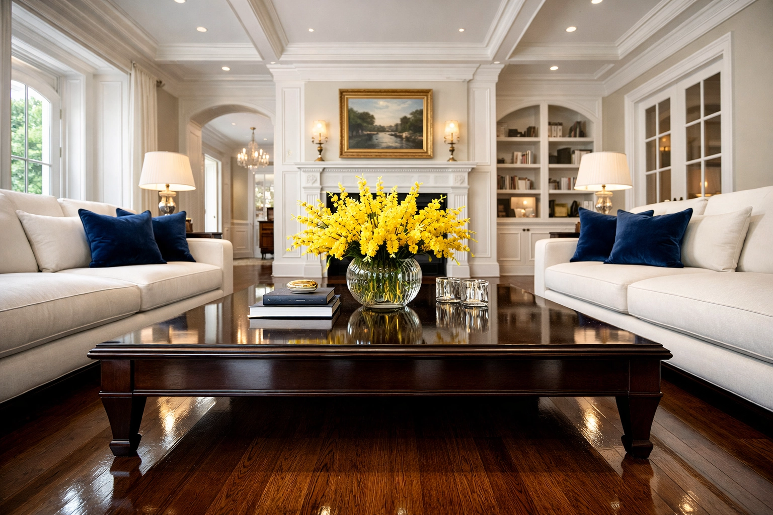 Immaculate living room in a Worcester residence after a deep clean by a professional maid service Worcester.