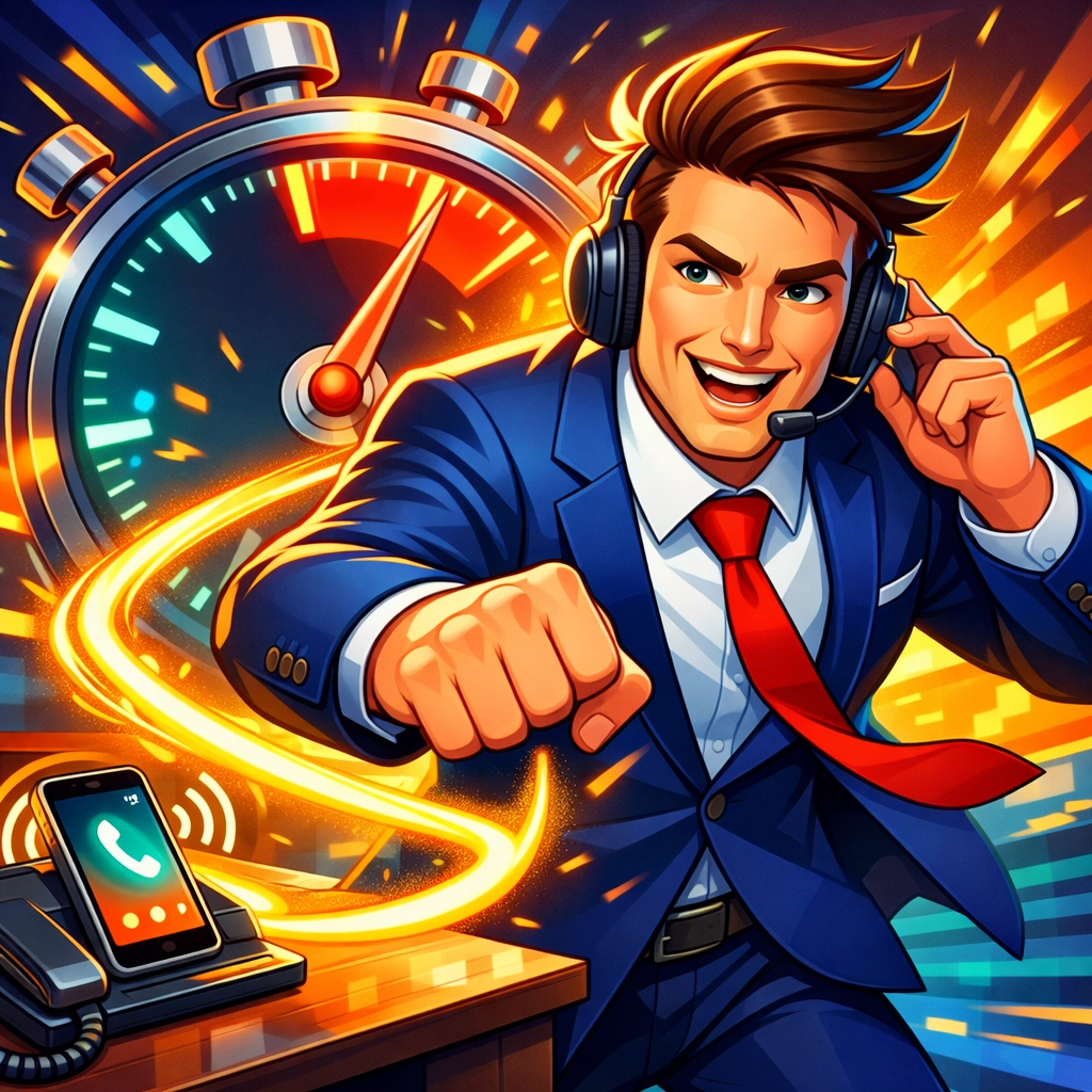 Fast lead response time shown by a professional using an enquiry handling system.