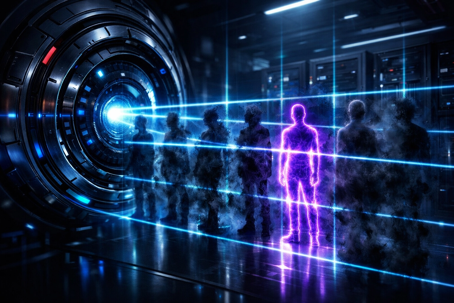 Advanced AI assessment tool scanning candidate profiles to identify top-tier industry readiness.