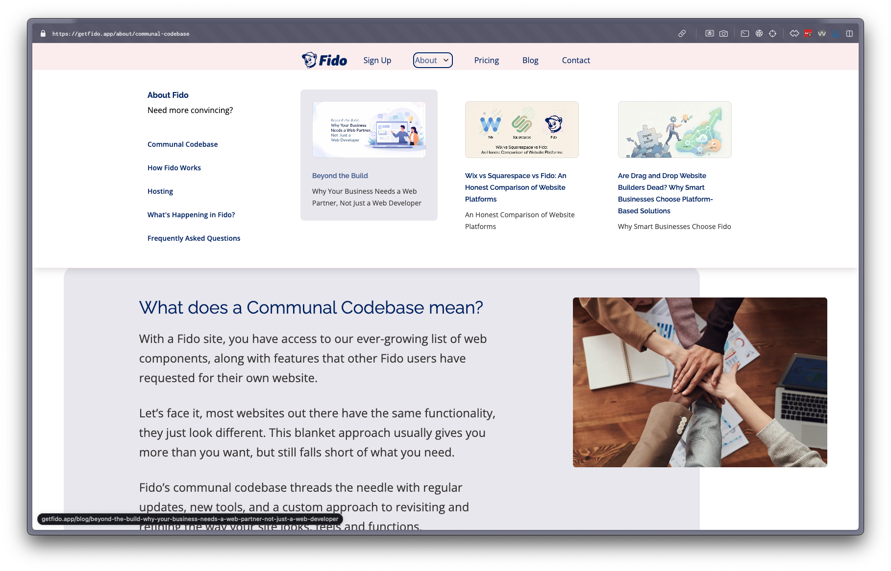 Flyout menu example (new) showing a navigation dropdown that expands sideways for deeper site structure