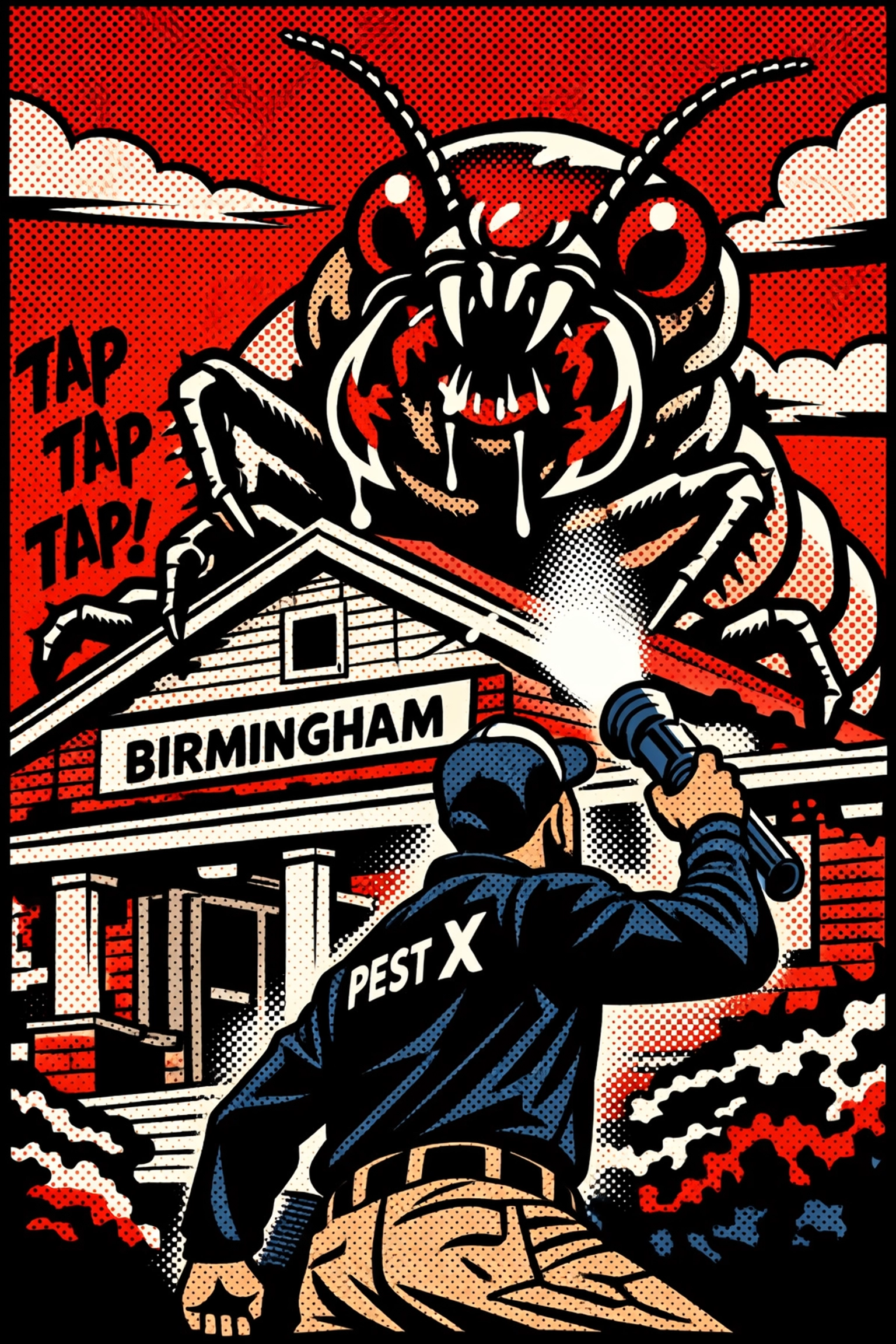 Pest X technician providing expert termite control in Birmingham AL during the peak spring season.