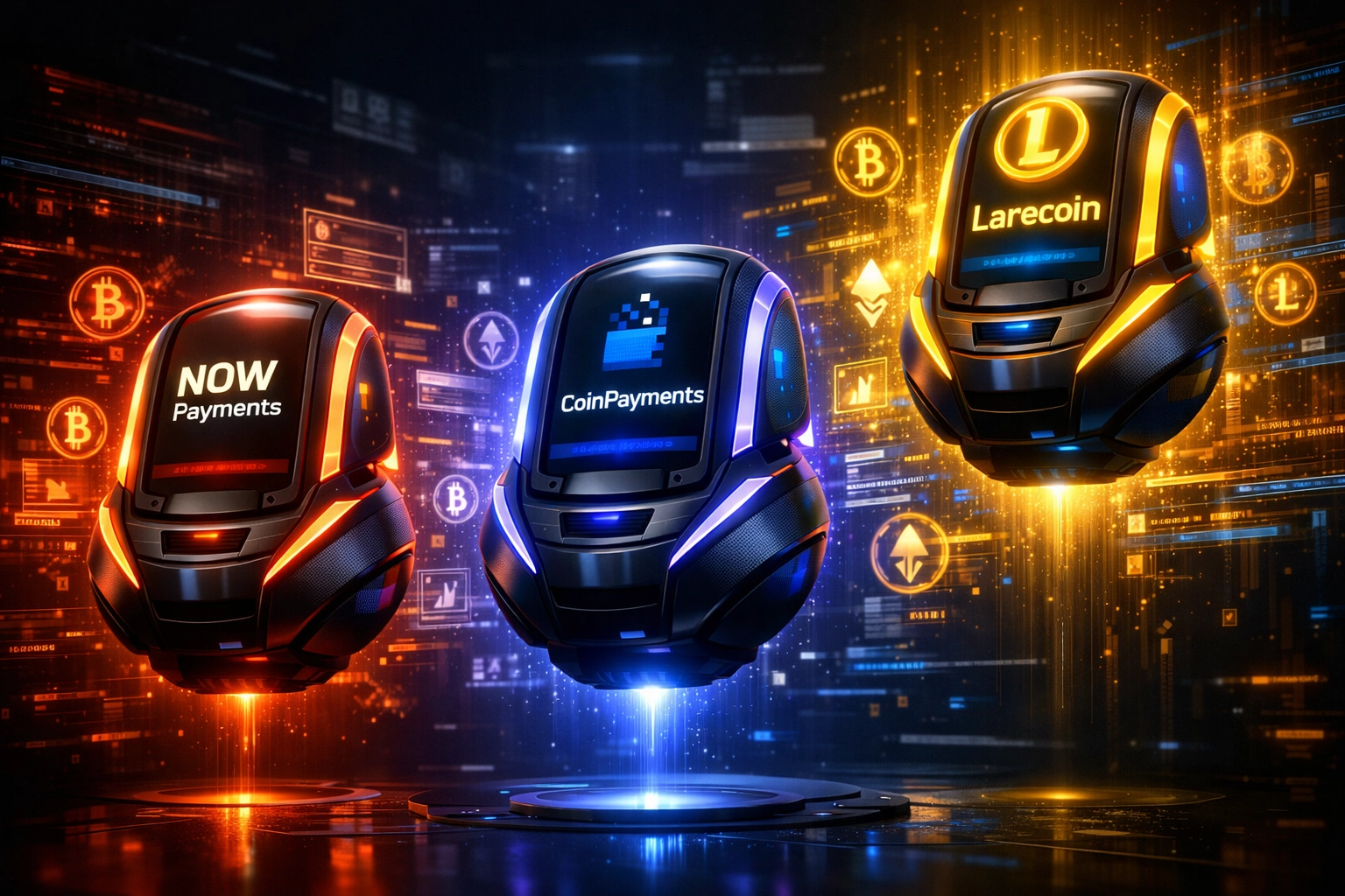 Comparison of NOWPayments vs CoinPayments vs Larecoin crypto payment processors