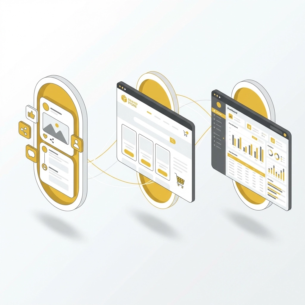 Visual comparison of live shopping platforms: social media, owned-site, and enterprise solutions
