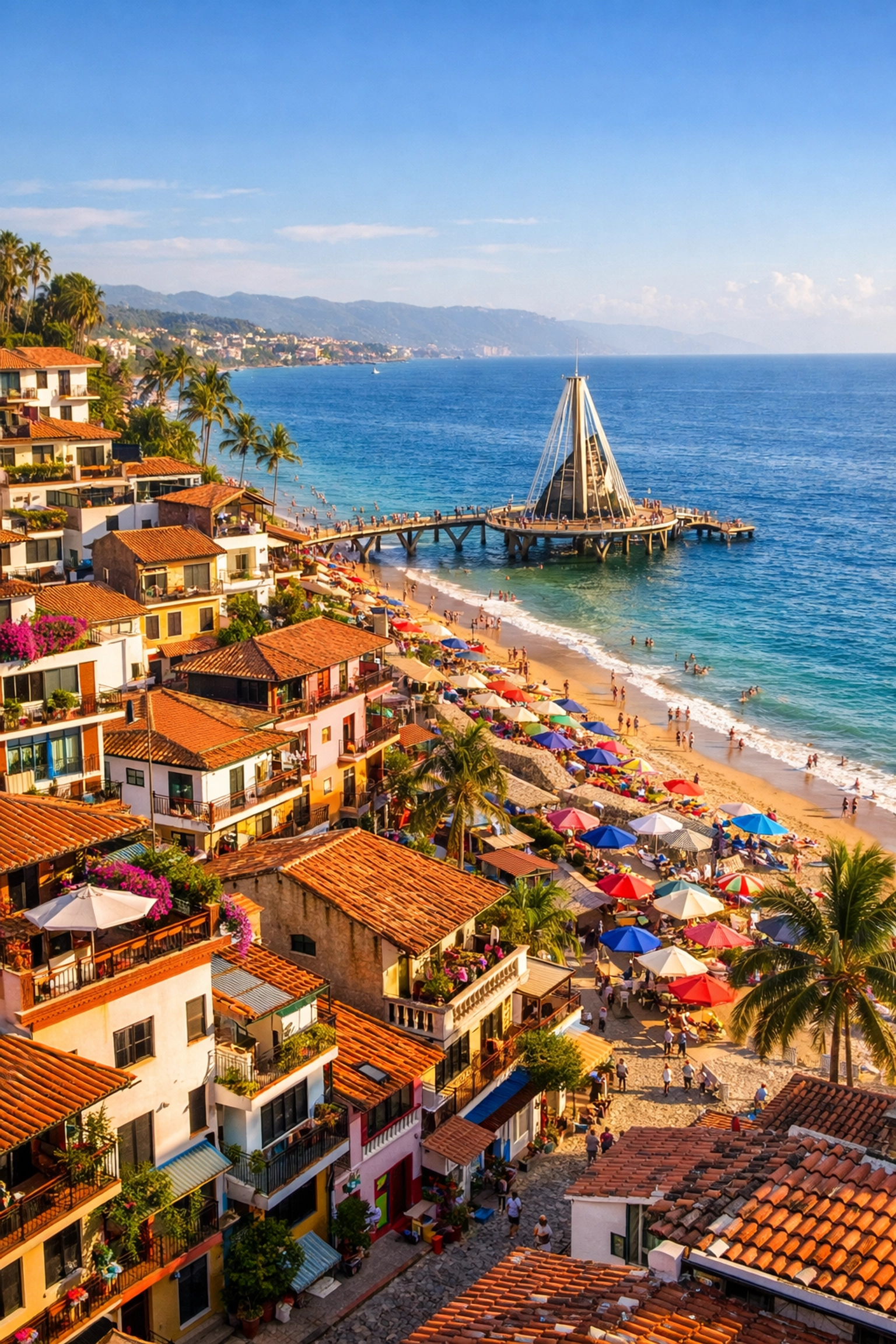 Zona Romántica neighborhood in Puerto Vallarta overlooking Los Muertos Beach