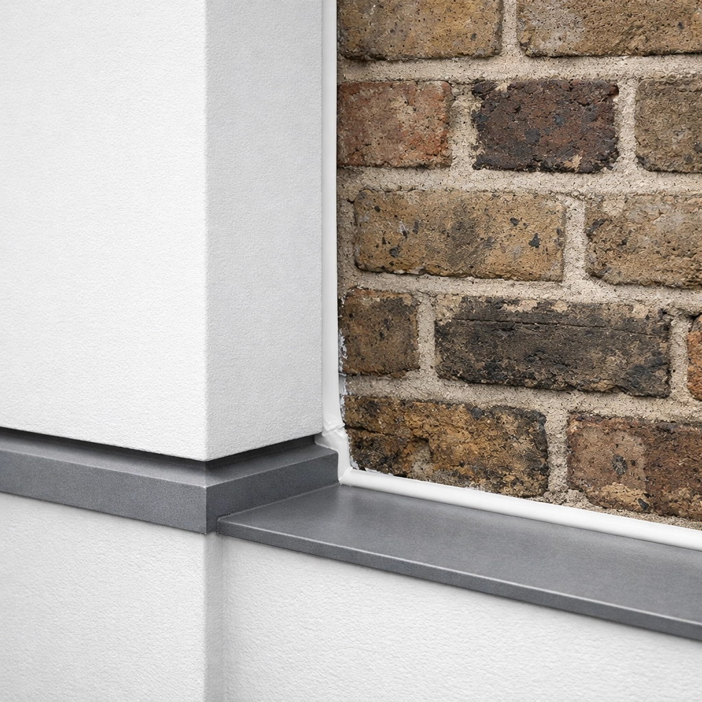 Detail of a modern extension wall meeting a traditional brick boundary in Bexleyheath for party wall compliance.