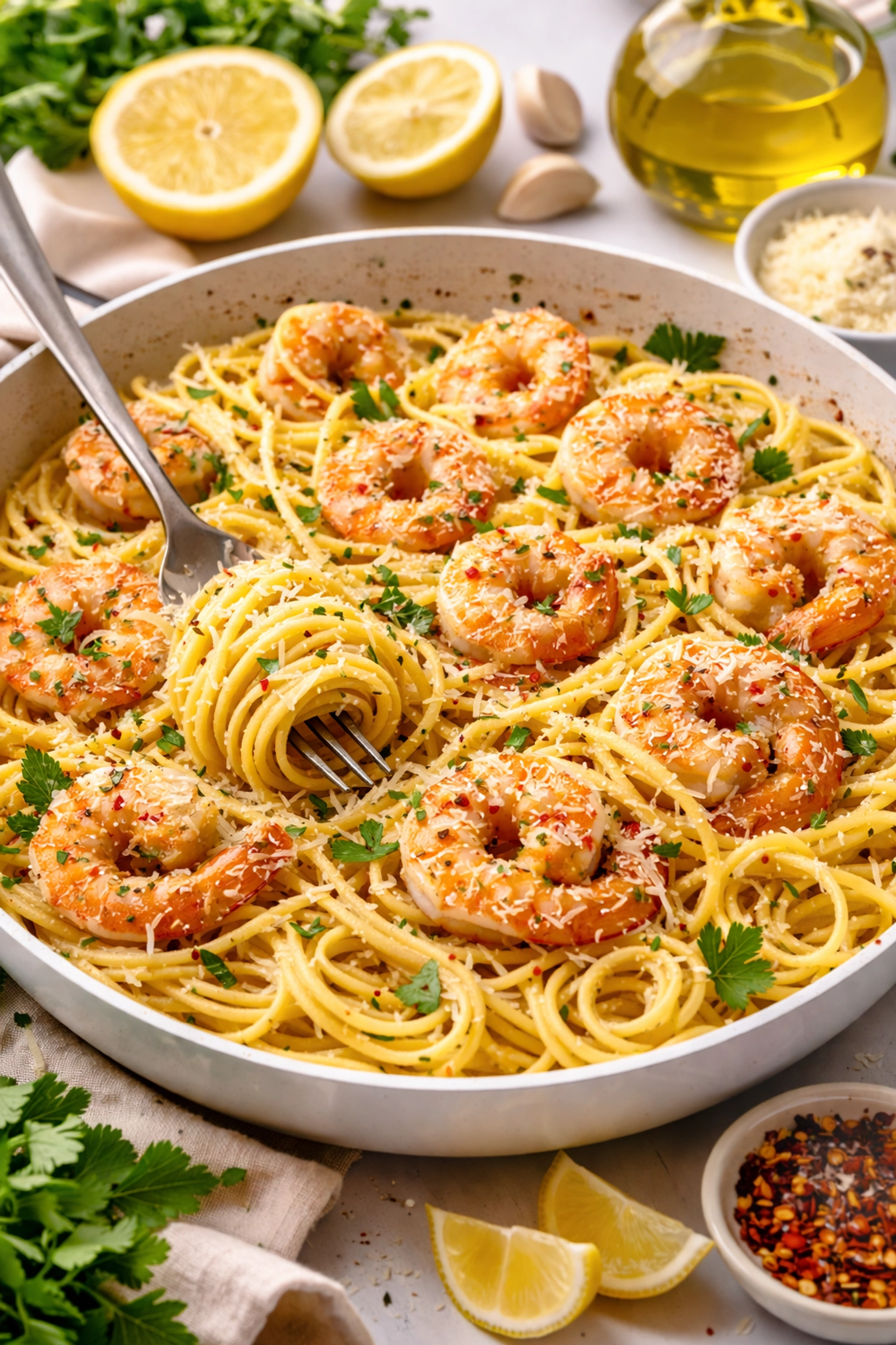 Easy Weeknight Dinner Garlic Butter Shrimp Pasta