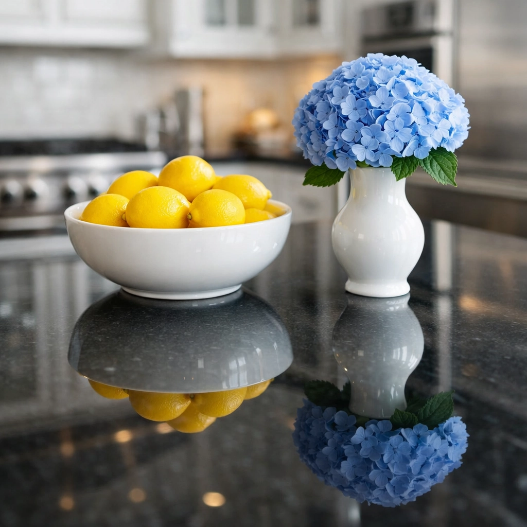 Gleaming soapstone kitchen island showing the perfection of deep cleaning Winchester MA.